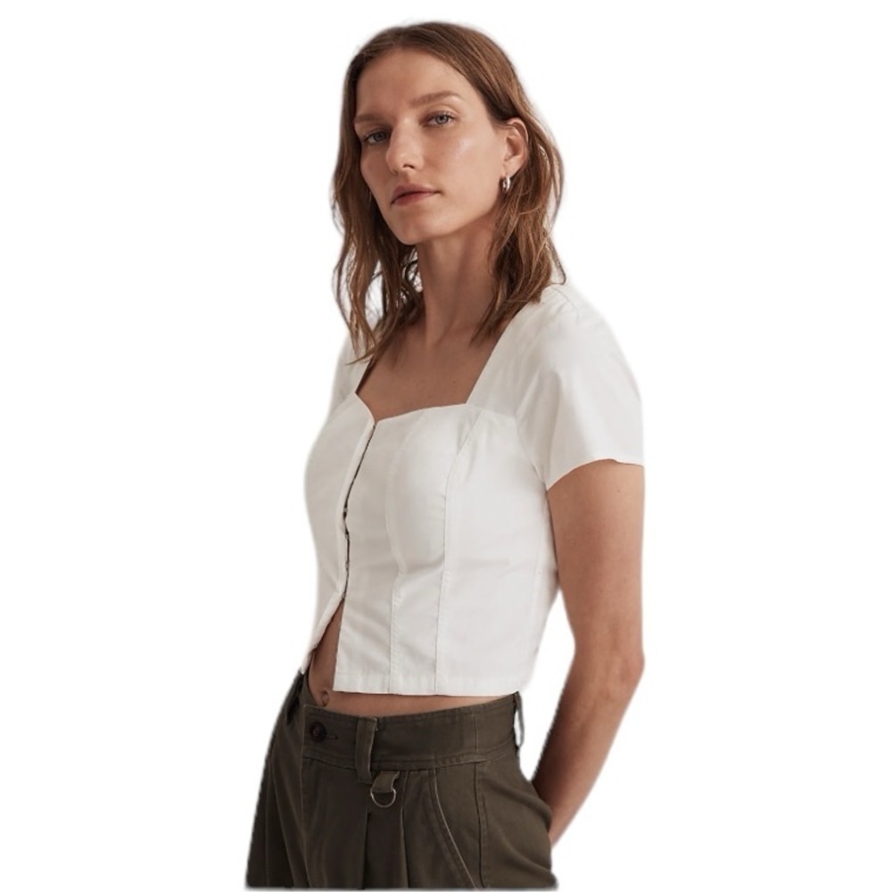 Madewell White Button-Up Blouse